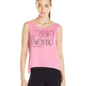 NWT JESSICA SIMPSON The Warm Up Do Work GYM Top L pink gym tee large new